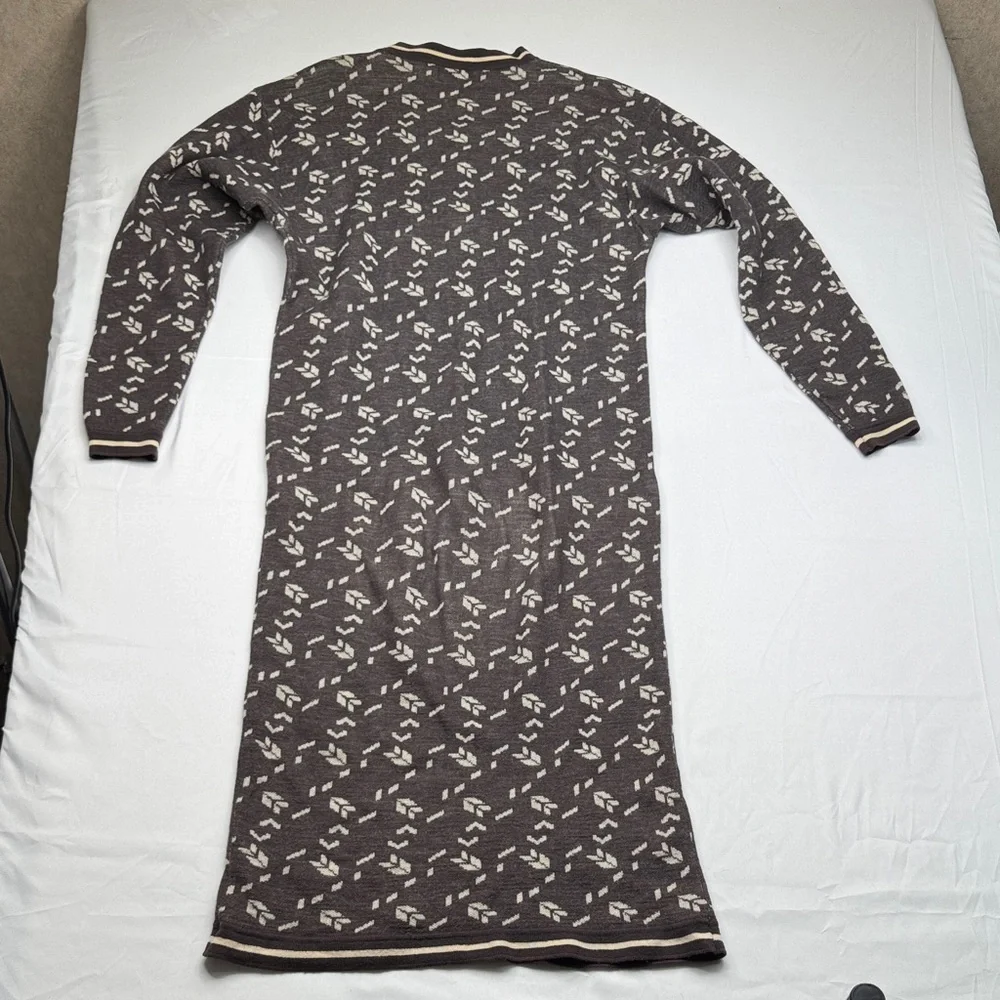Harve Benard Chocolate Long Sleeve Dress size large knitted sweater vintage - Picture 6 of 7